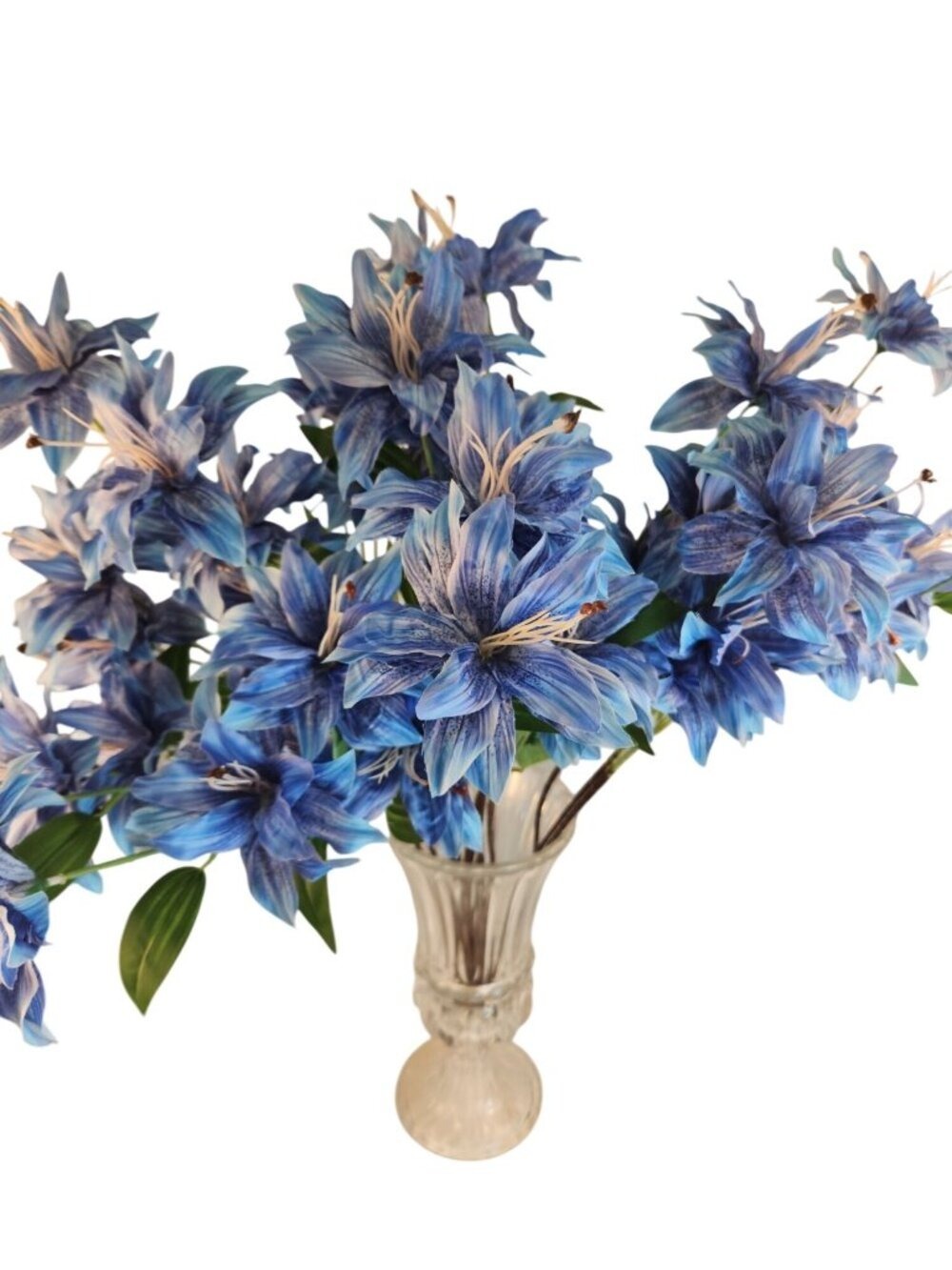 Luxury Artificial Tiger Lily Stem 34 Inch | Blue Faux Lily | Designer Artificial - Picture 13 of 13